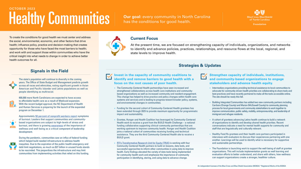 BCBSNC Foundation Dashboard_Healthy Communites_OCT2023-1